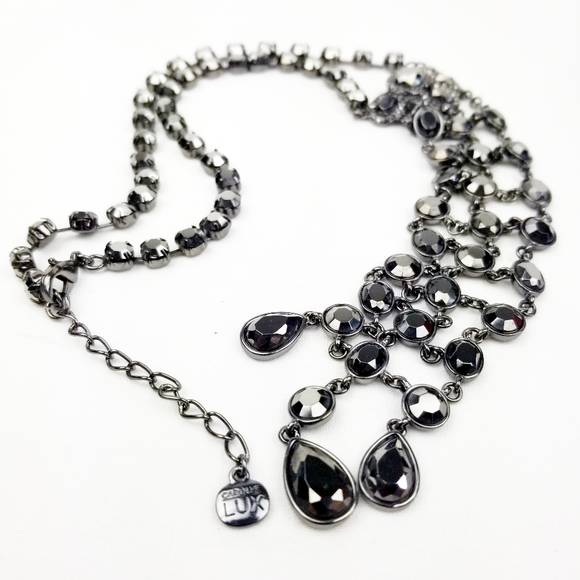 Vtg Carolee Lux Black Rhinestone Necklace EUC - Picture 13 of 13